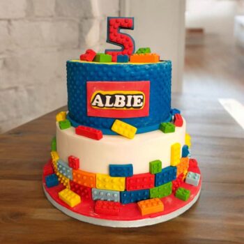 Two-Tier Blocks Themed Cake with Fresh Cream