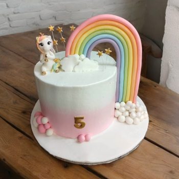 Handmade Unicorn & Rainbow Cake