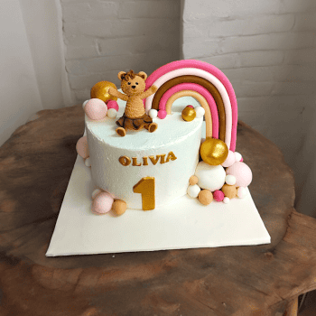 Handmade Teddy Bear & Rainbow