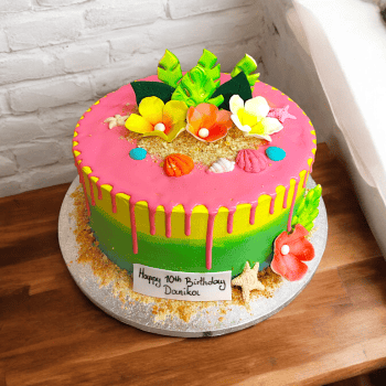 Holiday hawaiian island cake