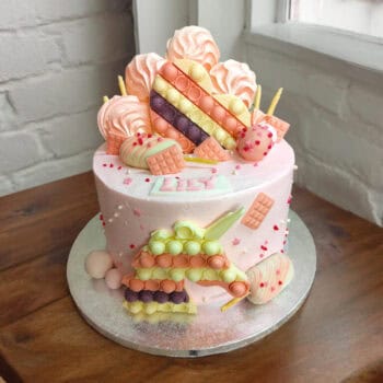 Pop it drip birthday cake in pastels