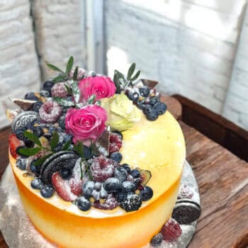 Fresh Fruit & Rose Cake!