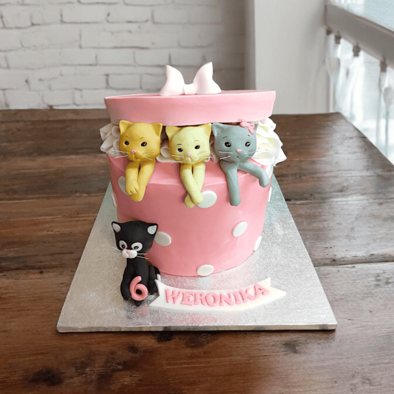 Cats in the box cake