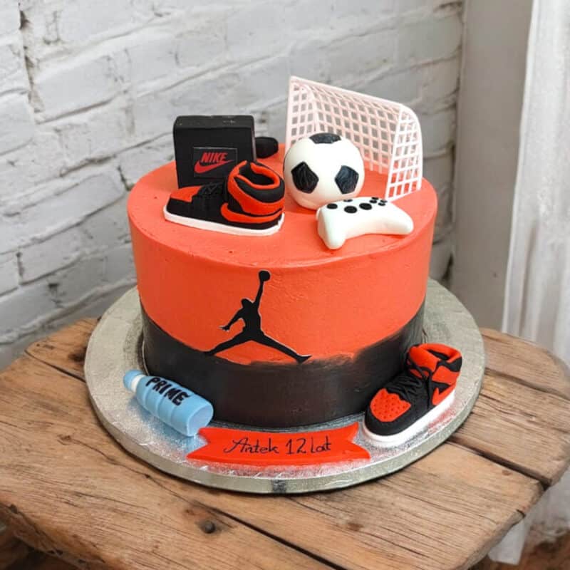 Sports Fun Birthday Cake (Football & Basketball)