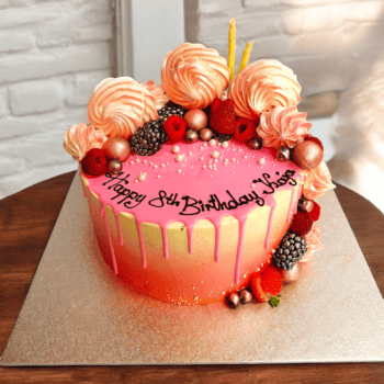Chocolate Drip Cake with Fresh Fruit