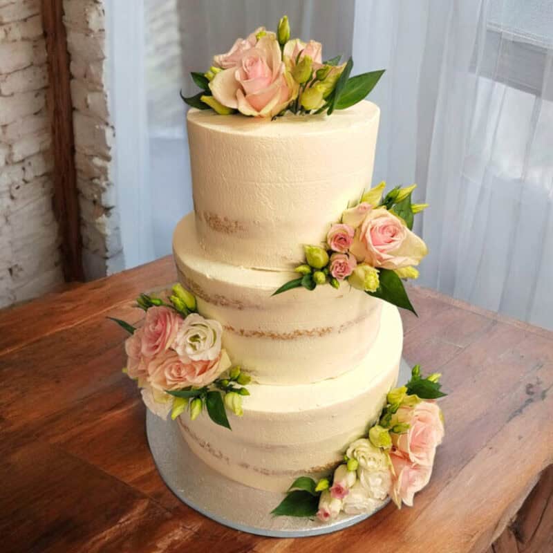 Fresh Flowers wedding/anniversary cake