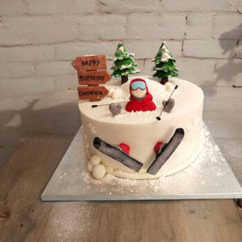 Skiing winter Birthday Cake