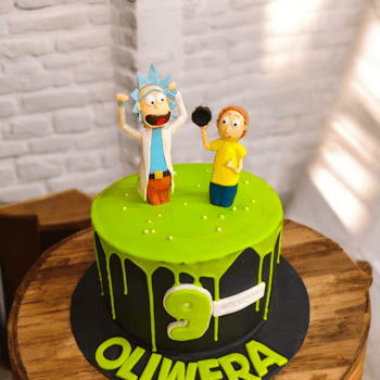 Rick and Morty inspired drip cake