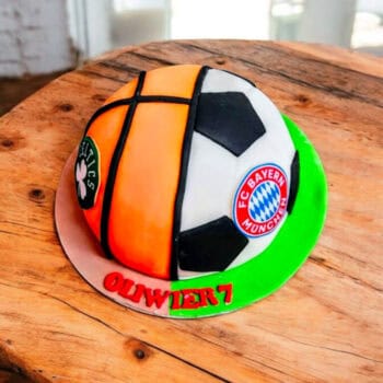 Half Football Half Basketball Cake