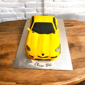3D Yellow Sports Car Cake