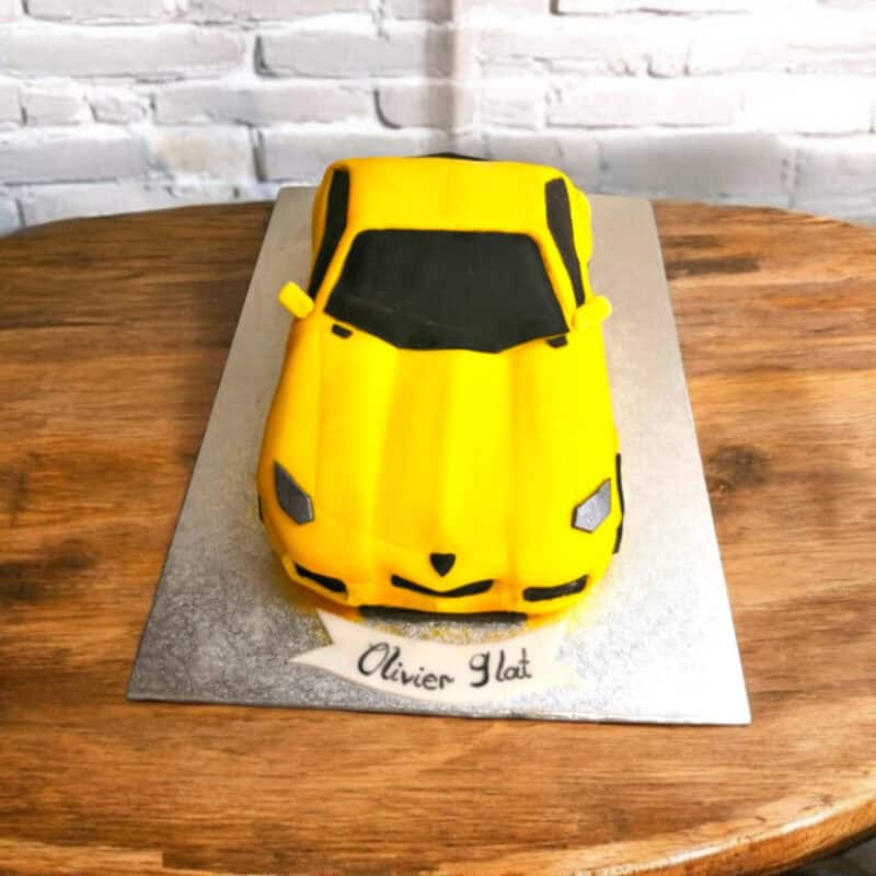 3D Yellow Sports Car Cake