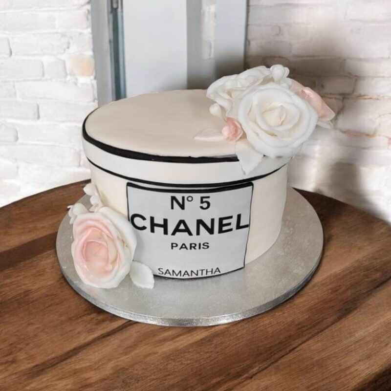 Luxury perfume and flower cake