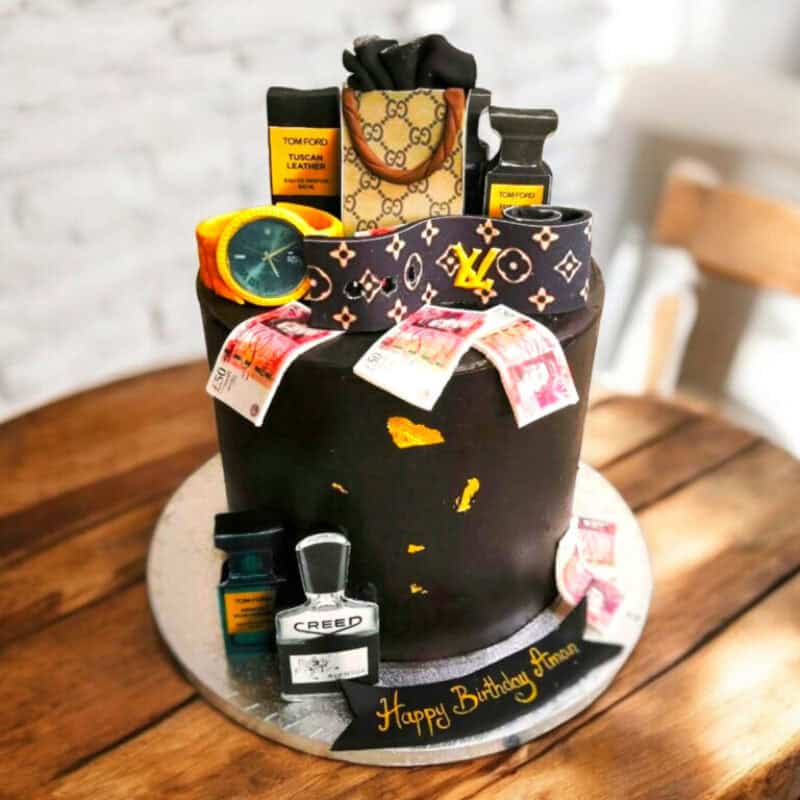 Luxury Men's Cake with Branded Elements