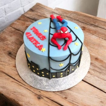 Superhero inspired Spiderman cake