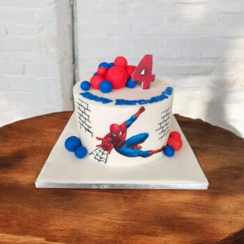 Superhero inspired spiderman cake