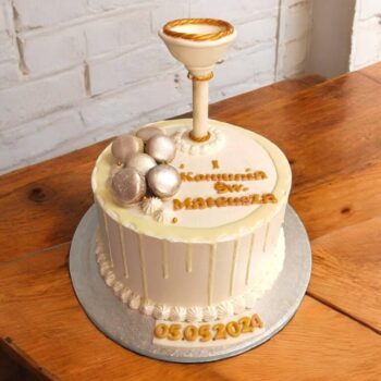 First Holy Communion White Chocolate Drip Cake