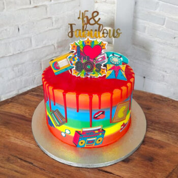 Colorful 80s 90s Cake